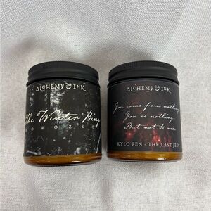 2 Alchemy and Ink Fae Folk Candle Illumicrate Owlcrate Wood Wick Lot Bookish